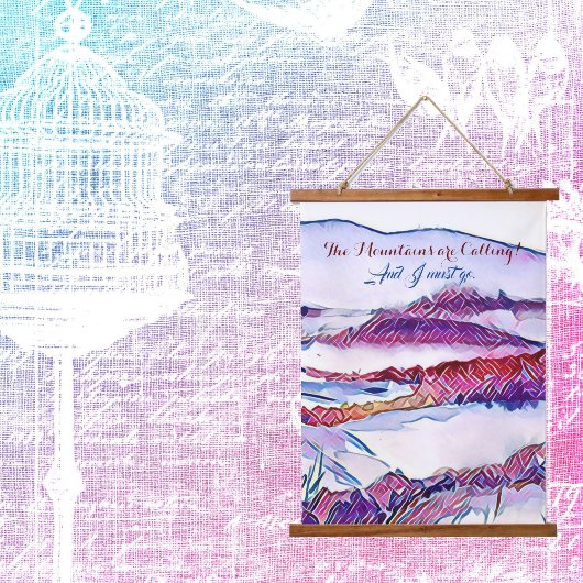 De bergen roepen en ik moet muurkunst doen hangend wandkleed