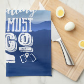 De bergen roepen moet Jouw naam Typografie gaan Theedoek (Quarter Fold)