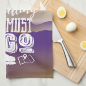 De bergen roepen moet Jouw naam Typografie gaan Theedoek (Quarter Fold)