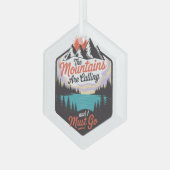 De bergen roepen - Natuur Adventure Glas Ornament (Voorkant links)