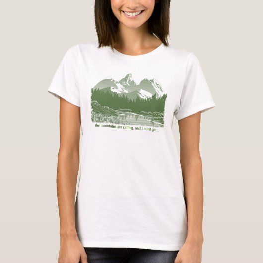 De bergen roepen... Ontwerp T-shirt (Voorkant)