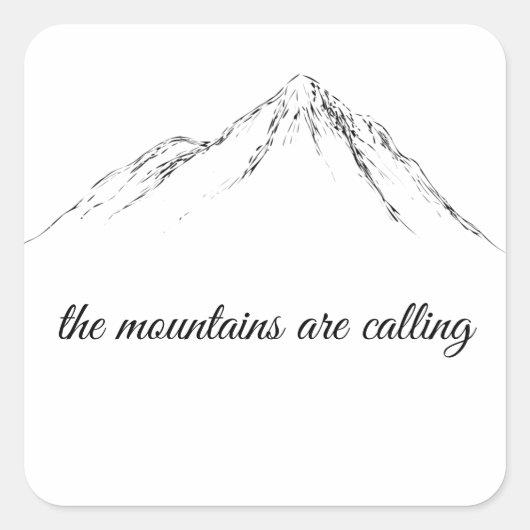 de bergen roepen vierkante sticker (Voorkant)