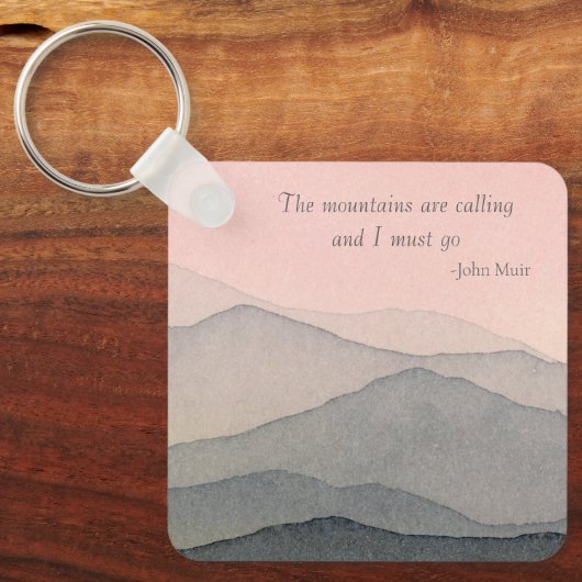 De bergen roepen Waterverf Sleutelhanger (Voorkant)