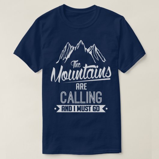 De bergen roepen wit t-shirt (Design voorkant)