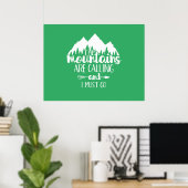 De Bergen Roken en Ik Moet Gaan Poster (Thuiskantoor)
