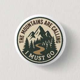De Bergen Ropen – Avontuur Wandelen Badge Ronde Button 3,2 Cm