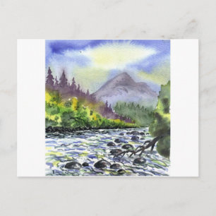 De bergen Sky Schilderen de Natuur van de kleine a Briefkaart