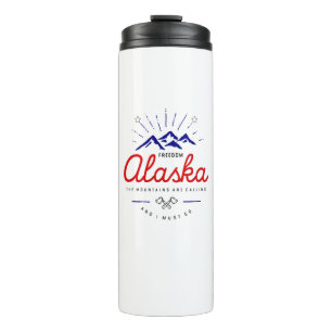 De Bergen van Alaska roepen ik moeten gaan Thermosbeker
