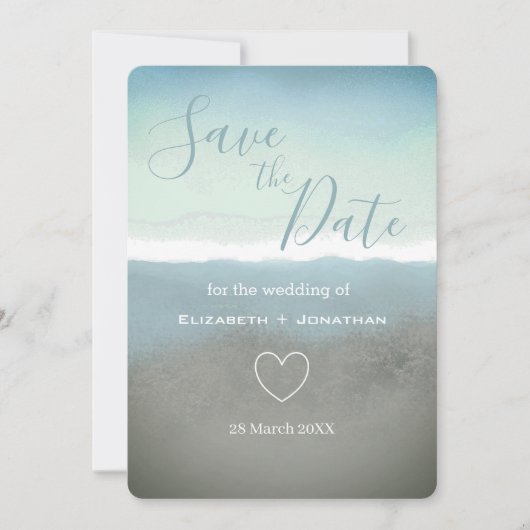 De bergen van de blauwe bergplaats sparen de datum kaart (Voorkant)