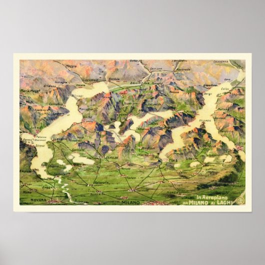 De Bergen van Milaan Print (Voorkant)