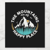 De bergen zijn mijn gelukkige plek wijn etiket (Enkel label)