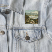 De berggebieden van de Catskills Vierkante Button 5,1 Cm (In situ)
