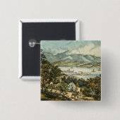 De berggebieden van de Catskills Vierkante Button 5,1 Cm (Voorkant /achterkant)