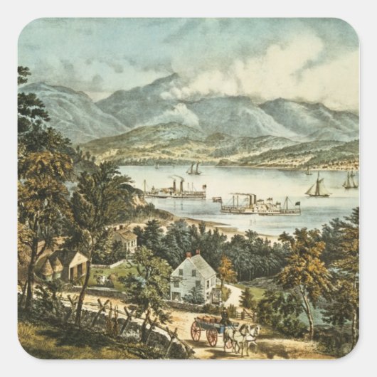 De berggebieden van de Catskills Vierkante Sticker (Voorkant)