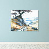 De bergpas canvas afdruk (Insitu (Houten vloer))