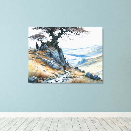 De bergpas canvas afdruk (Insitu (Houten vloer))