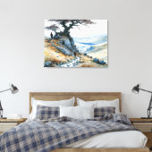 De bergpas canvas afdruk (Insitu (Slaapkamer))