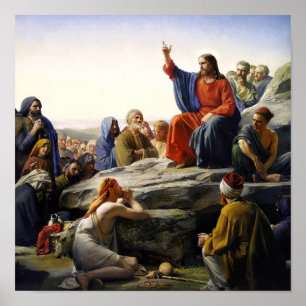De Bergrede door Carl Bloch, Religieus Poster