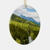De bergrivier in het bos van British Columbia Keramisch Ornament (Rechts)