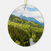 De bergrivier in het bos van British Columbia Keramisch Ornament (Links)