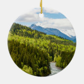 De bergrivier in het bos van British Columbia Keramisch Ornament (Achterkant)