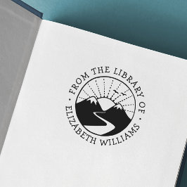 De bergzonsopgang uit de boekenbibliotheek voegt e  zelfinktende stempel