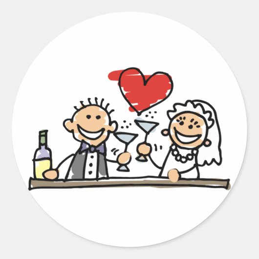 De Berichten van de Uitnodiging van het huwelijk g Ronde Sticker (Voorkant)