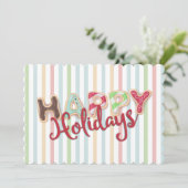 De berijpte koekjes van Kerstmis van de keuken van Feestdagenkaart (Staand voorkant)