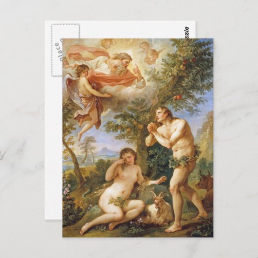 De berisping van Adam en Eva Biblical Religious Ar Briefkaart (Voorkant / Achterkant)