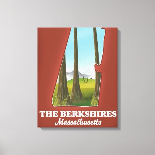 De Berkshires Massachusetts kaart Canvas Afdruk (Voorkant)