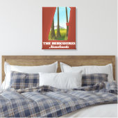 De Berkshires Massachusetts kaart Canvas Afdruk (Insitu (Slaapkamer))