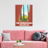 De Berkshires Massachusetts kaart Canvas Afdruk (Insitu (Woonkamer))