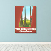De Berkshires Massachusetts kaart Canvas Afdruk (Insitu (Houten vloer))