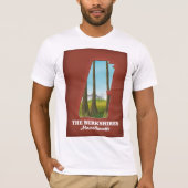 De Berkshires Massachusetts kaart T-shirt (Voorkant)