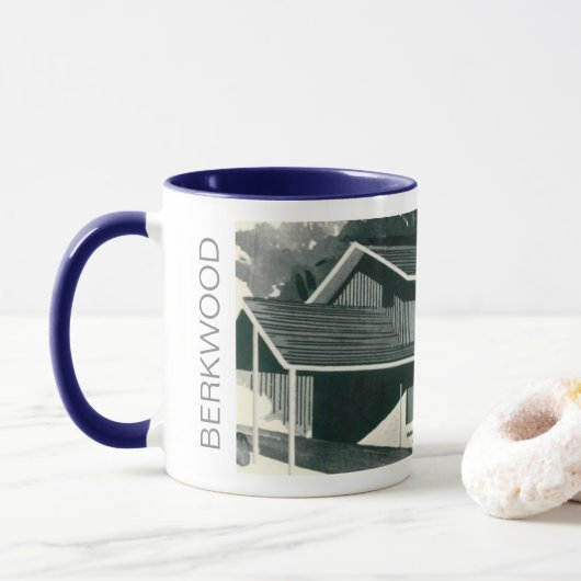De Berkwood mid-Century Modern House Mok (Met donut)