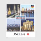 DE Berlin - Bikini Haus - Oberbaum - Skyline Sticker (Vel)