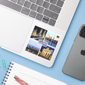 DE Berlin - Bikini Haus - Oberbaum - Skyline Sticker (Laptop met iPhone)