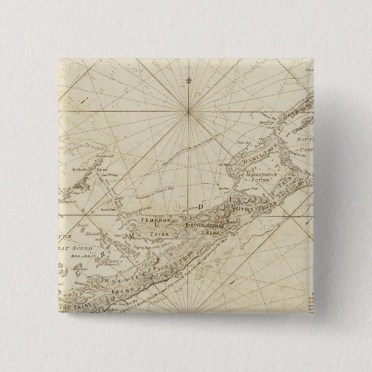De Bermudas- of zomereilanden Vierkante Button 5,1 Cm (Voorkant)