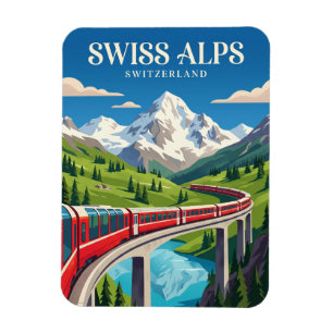 De Bernina Express (Zwitserse Alpen) Zwitserland Magneet