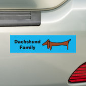 De beroemde Abstracte familie Dachshund, geeft tek Bumpersticker (Op auto)