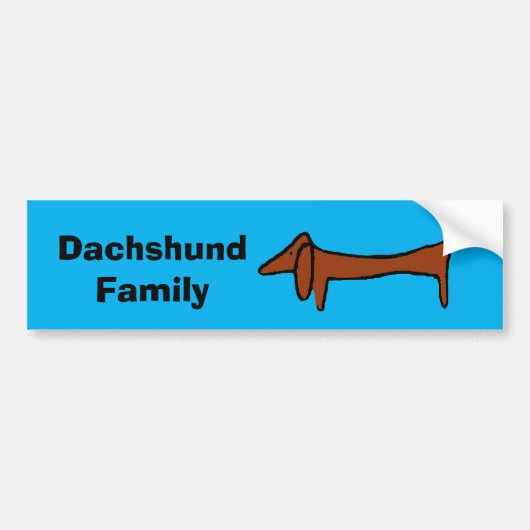 De beroemde Abstracte familie Dachshund, geeft tek Bumpersticker (Voorkant)
