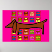 De beroemde Abstracte Quilt Dachshund Poster (Voorkant)