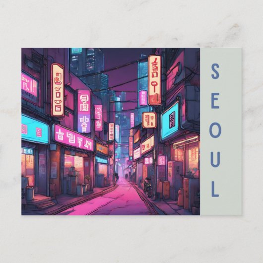 De beroemde bezienswaardigheden van Seoul: Een ret Briefkaart (Voorkant)