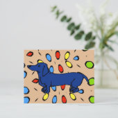 De beroemde Blue Dachshund Dog Briefkaart (Staand voorkant)