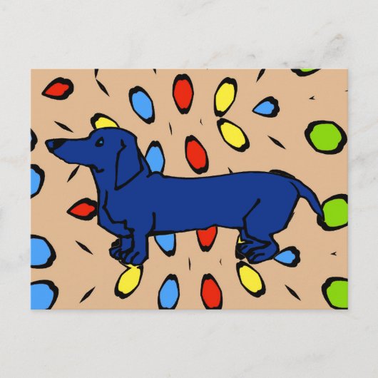 De beroemde Blue Dachshund Dog Briefkaart (Voorkant)