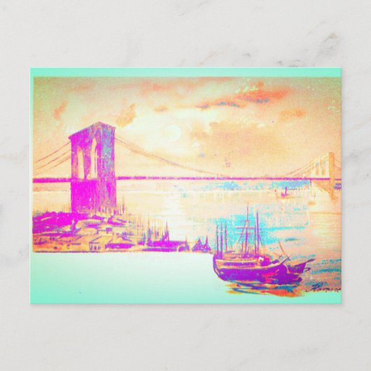 De beroemde Brooklyn Bridge Briefkaart (Voorkant)