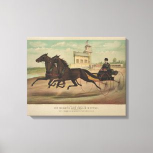 De beroemde Dubbele Trotting Stretched Canvas druk Afdruk