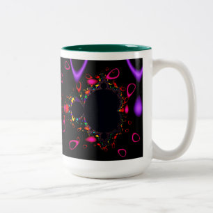 De beroemde Full Mandelbrot set fractal art Tweekleurige Koffiemok