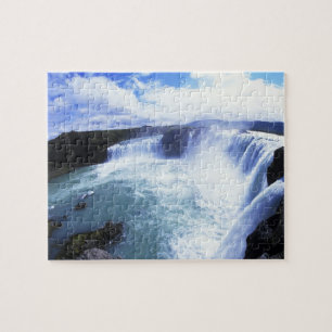 De beroemde Jodafoss-waterval in Noord Centraal-IJ Legpuzzel