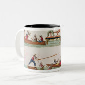 De beroemde joust tussen de dansers tweekleurige koffiemok (Voorkant links)